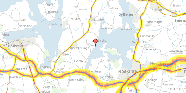 Trafikstøjkort på Hasselvej 16, 4070 Kirke Hyllinge