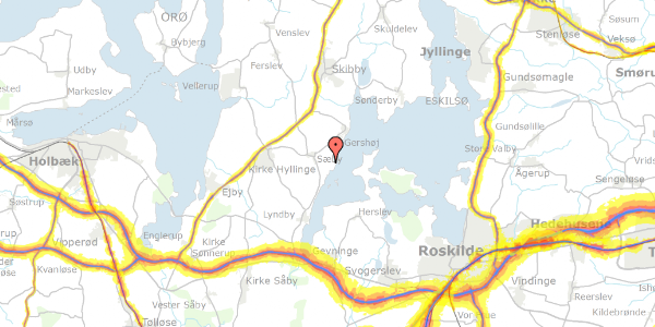 Trafikstøjkort på Hasselvej 17, 4070 Kirke Hyllinge