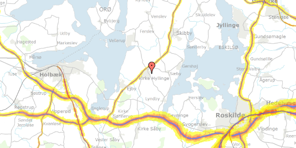 Trafikstøjkort på Karlebyvej 203, 4070 Kirke Hyllinge