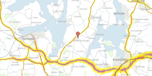 Trafikstøjkort på Kirkevej 47, 4070 Kirke Hyllinge