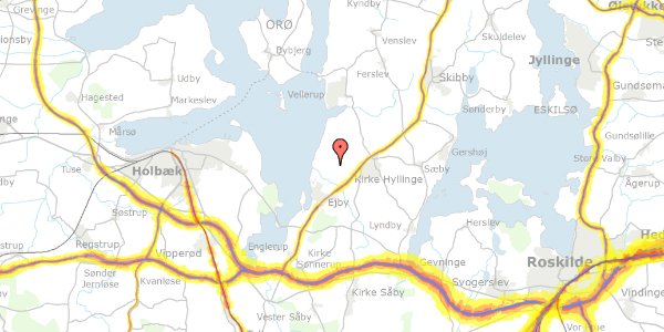 Trafikstøjkort på Mågevænget 1, 4070 Kirke Hyllinge