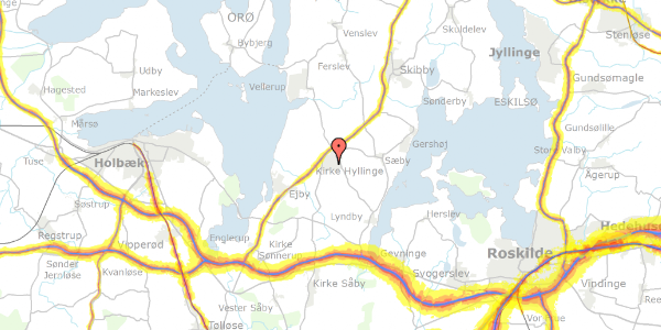 Trafikstøjkort på Pærevej 21, 4070 Kirke Hyllinge