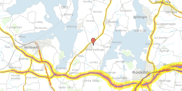 Trafikstøjkort på Rolighedsvej 11, 4070 Kirke Hyllinge