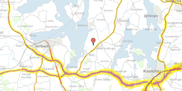 Trafikstøjkort på Spurvevænget 17, 4070 Kirke Hyllinge