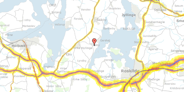 Trafikstøjkort på Sæbyparken 12, 4070 Kirke Hyllinge