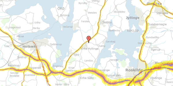 Trafikstøjkort på Sæbyvej 11, 4070 Kirke Hyllinge