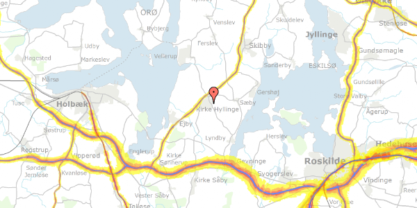 Trafikstøjkort på Valmuevej 11, 4070 Kirke Hyllinge