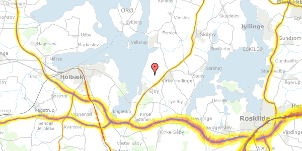 Trafikstøjkort på Vibevænget 12, 4070 Kirke Hyllinge