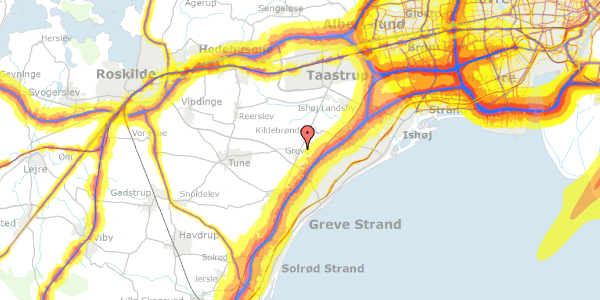 Trafikstøjkort på Greve Landevej 74, 2670 Greve