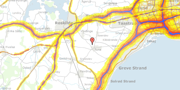 Trafikstøjkort på Roskildevej 43, 4030 Tune