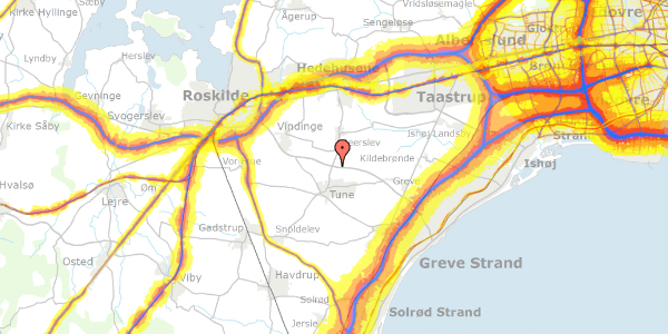 Trafikstøjkort på Villershøjvej 26, 4030 Tune