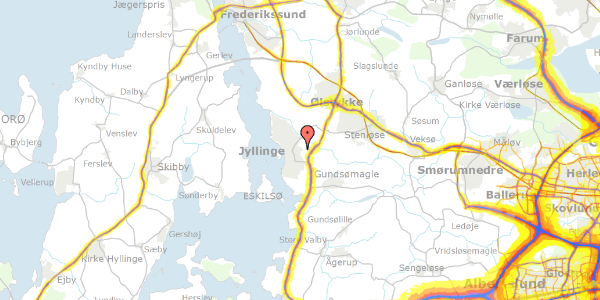 Trafikstøjkort på Abildgården 1, 1. 22, 4040 Jyllinge