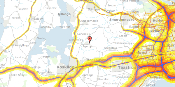 Trafikstøjkort på Baunevej 12, 4000 Roskilde