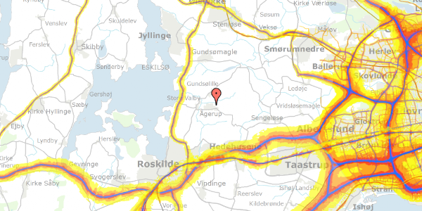 Trafikstøjkort på Baunevej 23, 4000 Roskilde