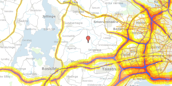 Trafikstøjkort på Birkelundsvej 11, 2640 Hedehusene