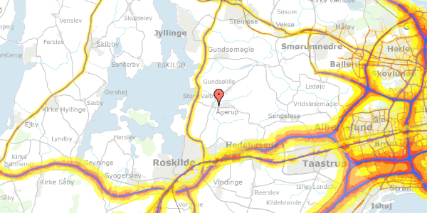 Trafikstøjkort på Broager 6, 4000 Roskilde