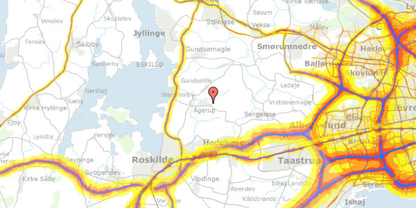 Trafikstøjkort på Bryggerbakken 2, 4000 Roskilde