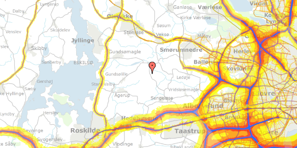 Trafikstøjkort på Brøndbakken 1, 4000 Roskilde