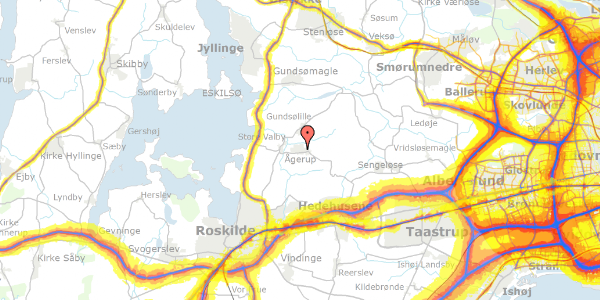 Trafikstøjkort på Dyssevej 8, 4000 Roskilde