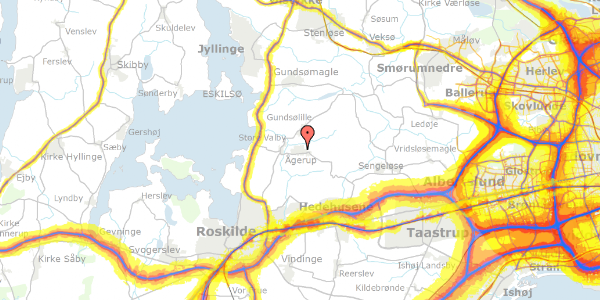 Trafikstøjkort på Dyssevej 13, 4000 Roskilde