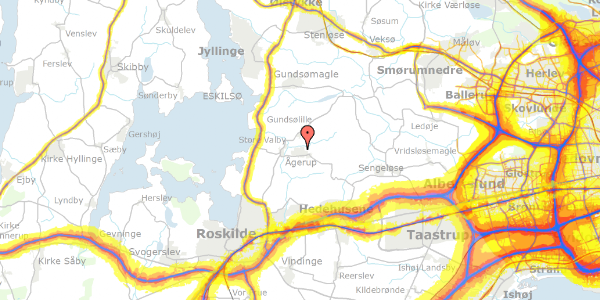 Trafikstøjkort på Dyssevej 27, 4000 Roskilde