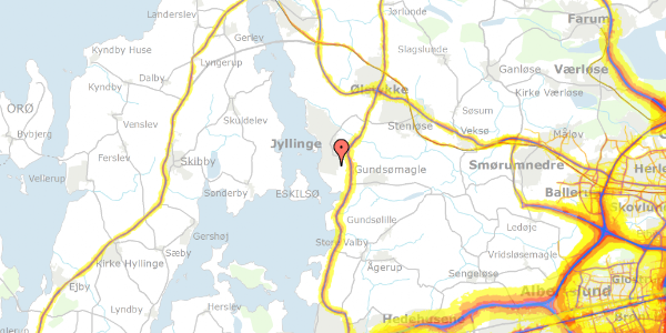 Trafikstøjkort på Flådevej 21, 4040 Jyllinge