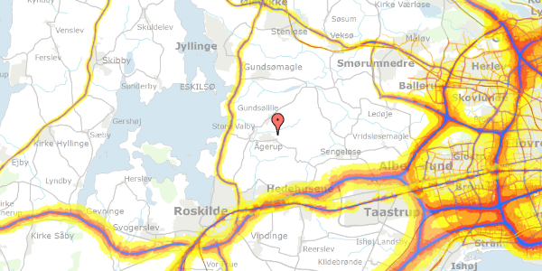 Trafikstøjkort på Gundsølillevej 25, 4000 Roskilde