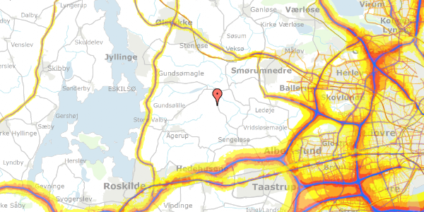 Trafikstøjkort på Herringløse Bygade 32, 4000 Roskilde