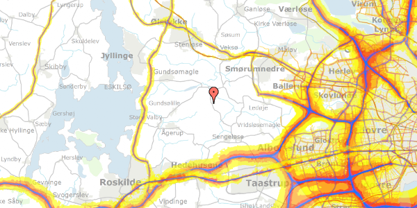 Trafikstøjkort på Hvedstrupvej 3C, 4000 Roskilde