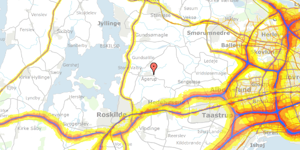 Trafikstøjkort på Højgårdsvej 3A, 4000 Roskilde