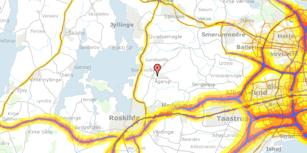 Trafikstøjkort på Moseager 23, 4000 Roskilde