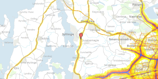 Trafikstøjkort på Spraglehøjvej 2, 4040 Jyllinge