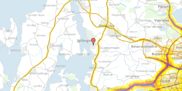 Trafikstøjkort på Sværdagervej 7, 4040 Jyllinge