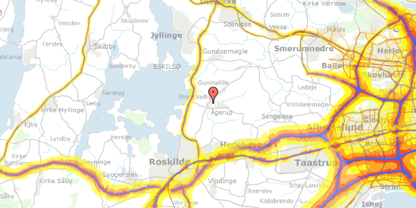 Trafikstøjkort på Toftager 20, 4000 Roskilde