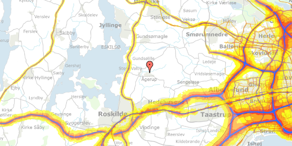 Trafikstøjkort på Åbakken 197, 4000 Roskilde