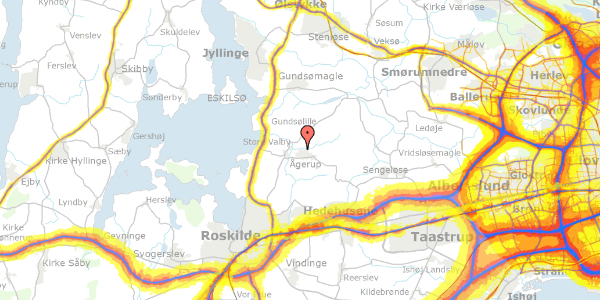 Trafikstøjkort på Åbakken 207, 4000 Roskilde