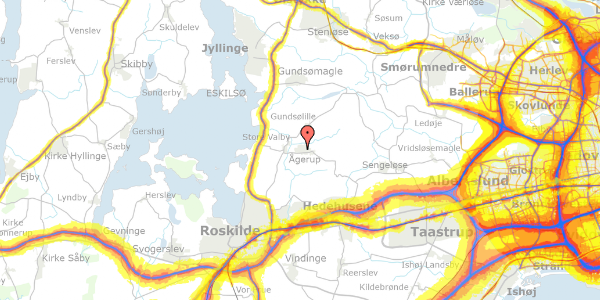 Trafikstøjkort på Ågeruphøj 13, 4000 Roskilde