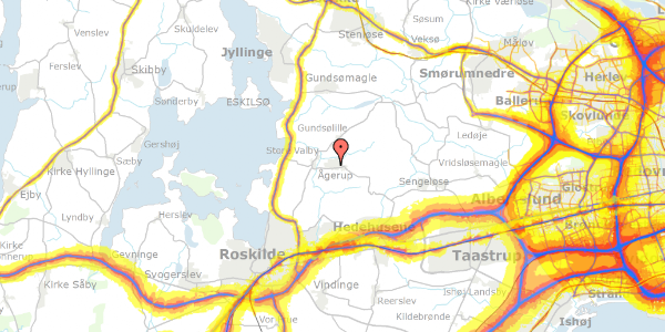 Trafikstøjkort på Ågeruphøj 47, 4000 Roskilde