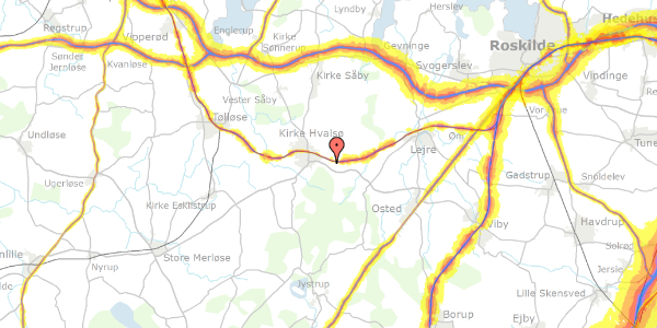 Trafikstøjkort på Roskildevej 19, 4330 Hvalsø