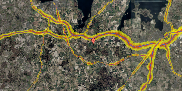 Trafikstøjkort på Åkandevej 21B, 4330 Hvalsø