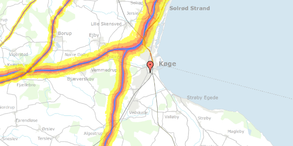 Trafikstøjkort på Astersvej 4, 4600 Køge