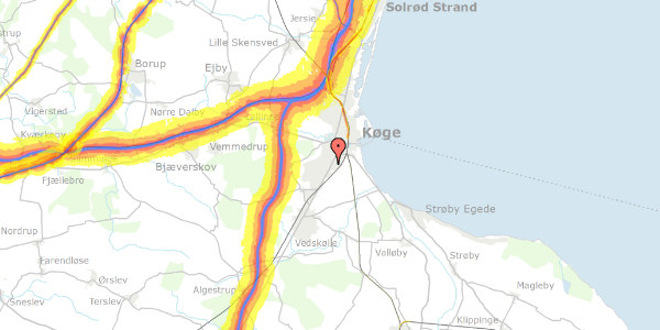 Trafikstøjkort på Bellisvej 33, 4600 Køge