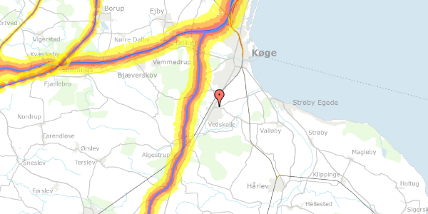 Trafikstøjkort på Billesborgvej 6, 1. th, 4681 Herfølge