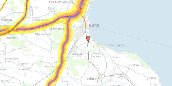 Trafikstøjkort på Billesborgvej 43, 4600 Køge