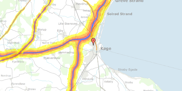 Trafikstøjkort på Blåhøjvej 2, 4600 Køge