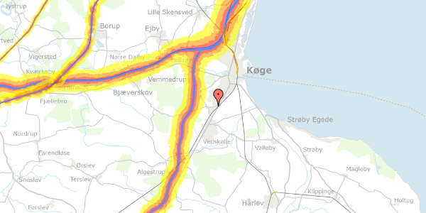 Trafikstøjkort på Bogøvej 6, 4600 Køge