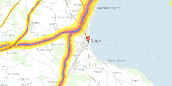 Trafikstøjkort på Brogade 7O, 4600 Køge