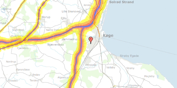 Trafikstøjkort på Brudelysvej 59, 4600 Køge