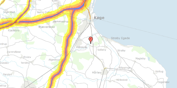 Trafikstøjkort på Egøjevej 125, 4600 Køge