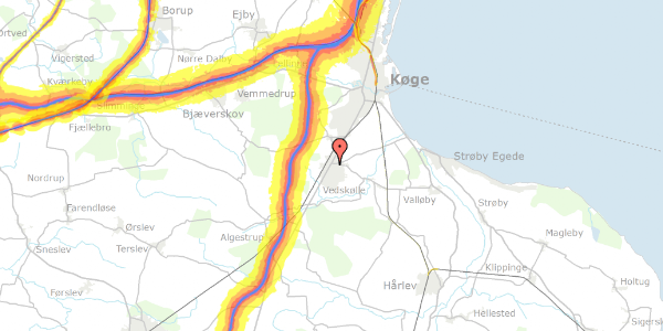 Trafikstøjkort på Elmevej 6, 4681 Herfølge